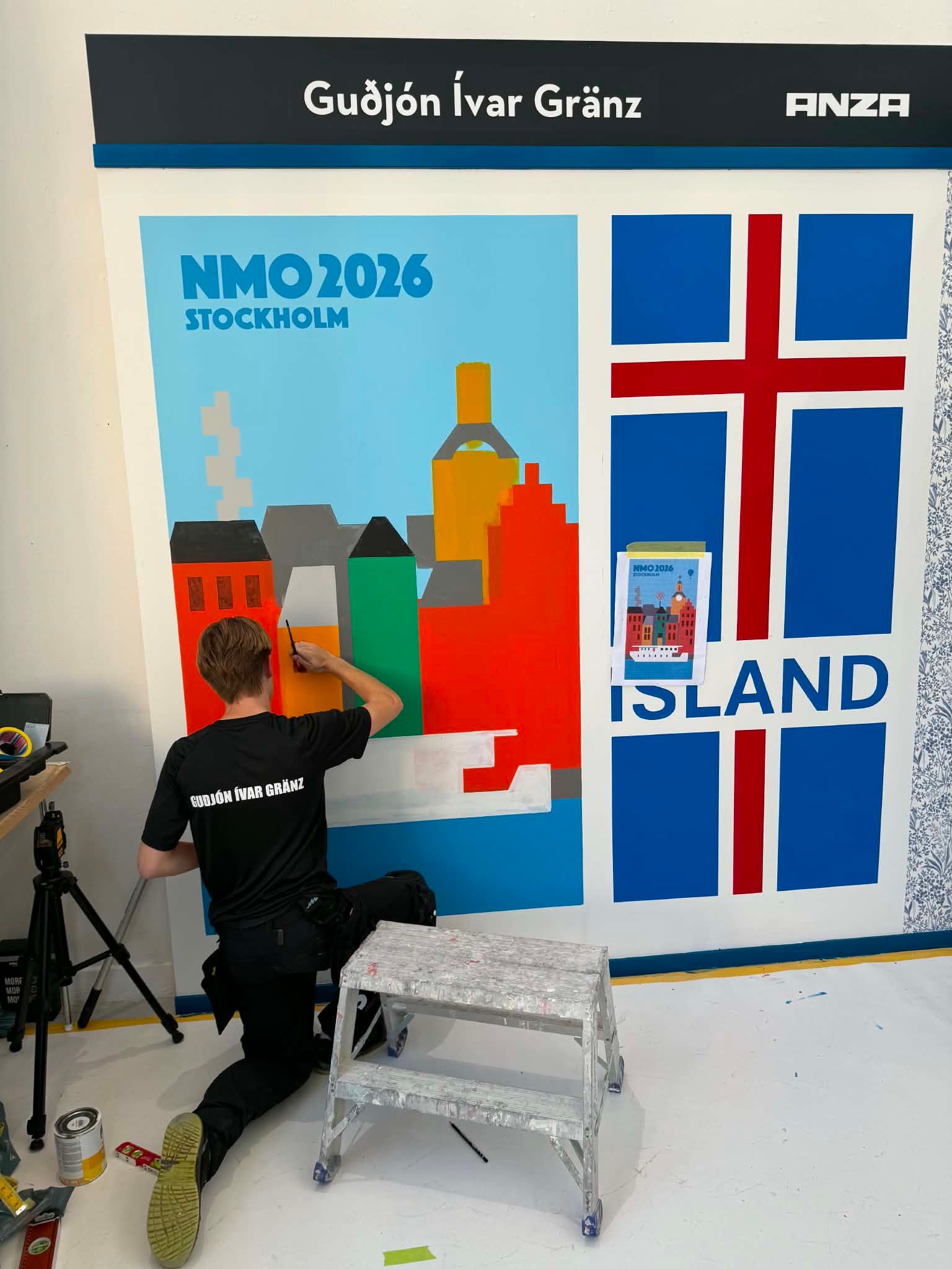 Guðjón Ívar keppti fyrir hönd Íslands á Norðurlandamóti málaranema